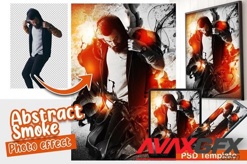 Abstract Smoke Photo effect template