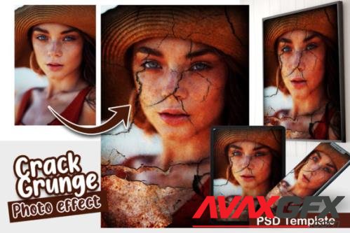 Crack Grunge Photo effect template