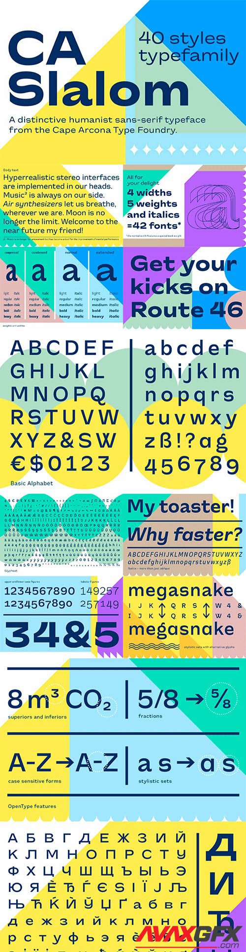 CA Slalom font family