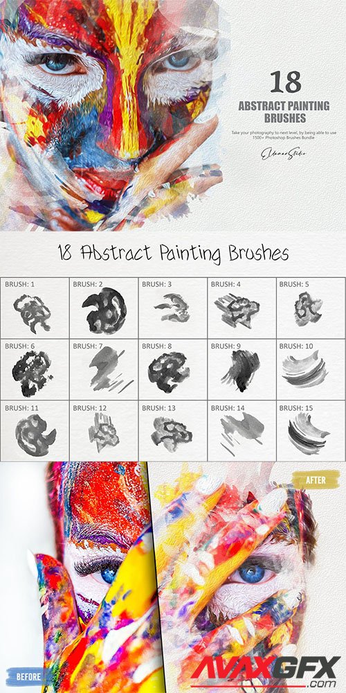 18 Abstract Painting Photoshop Brushes