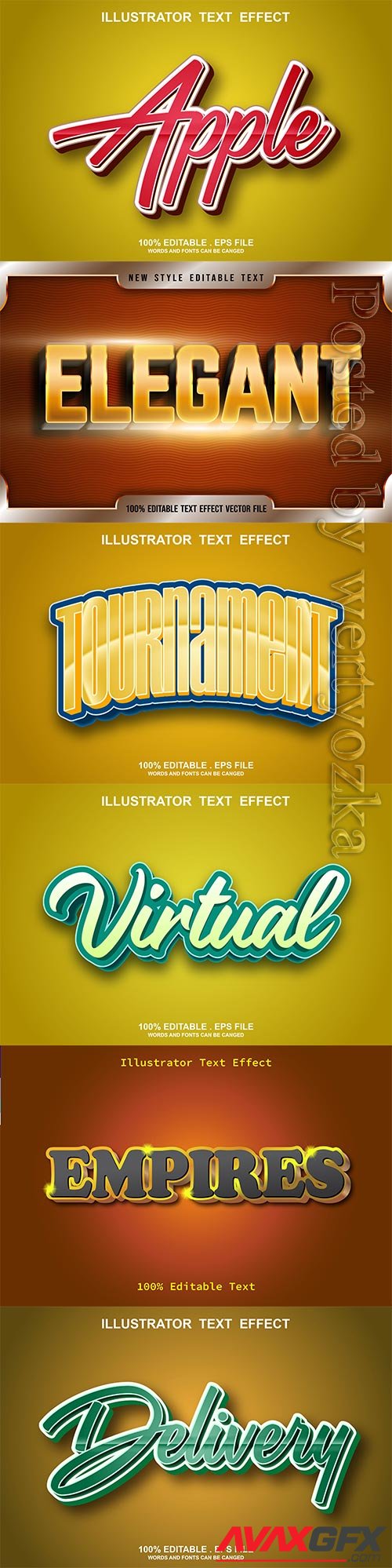 3d editable text style effect vector vol 643