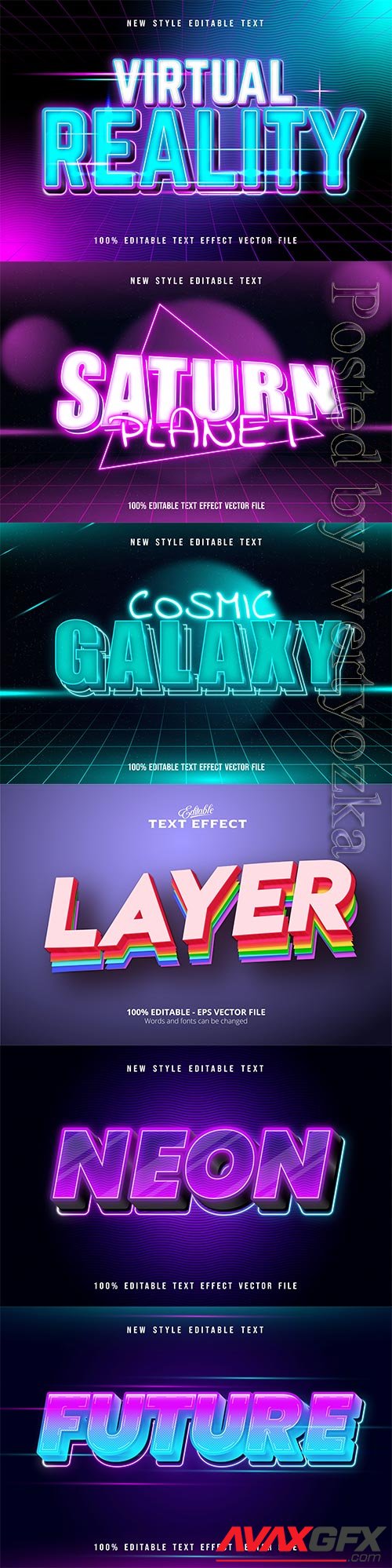 3d editable text style effect vector vol 644