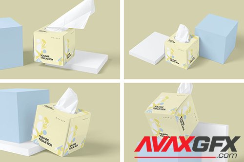 Square Tissue Box Mockups SZRETK4