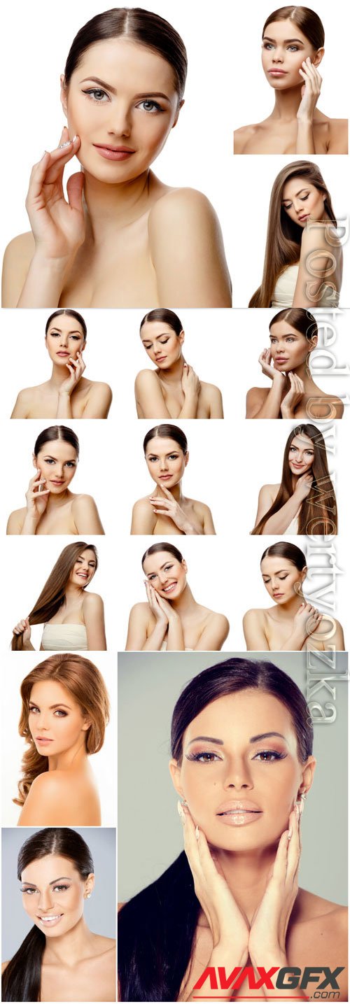 Girls with well groomed skin stock photo