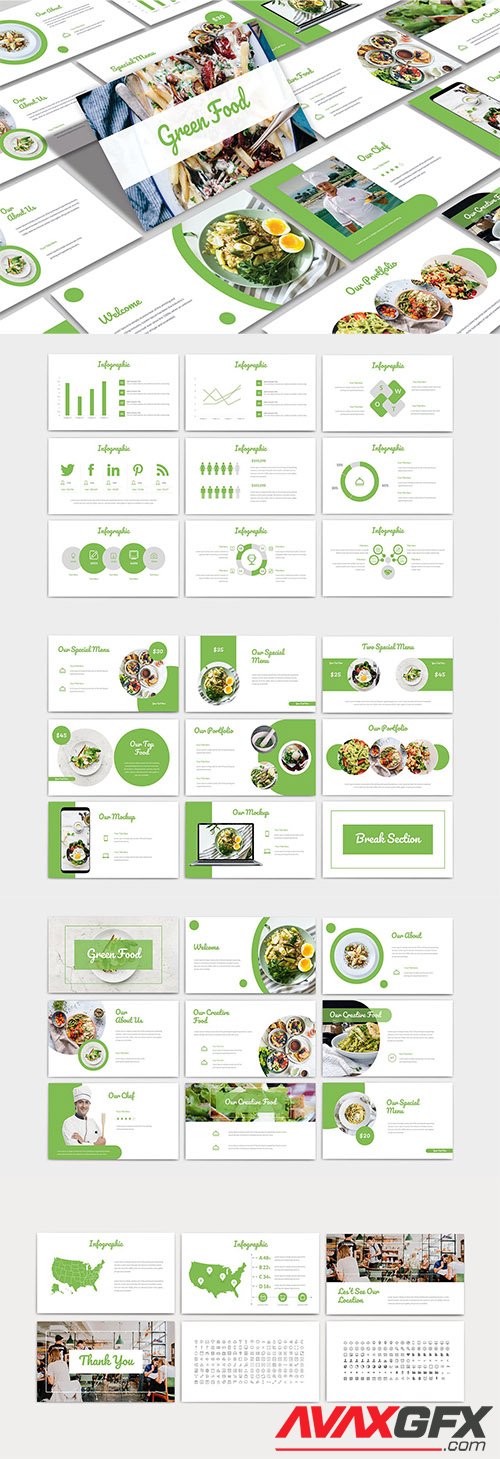 Green Food - Powerpoint, Keynote and Google Slides Template