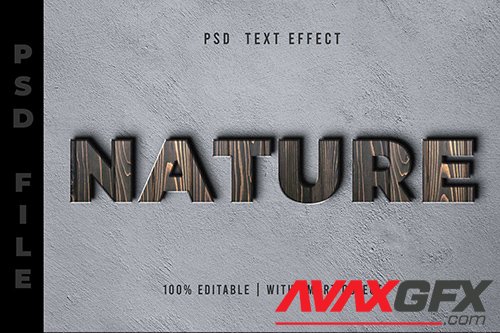 Psd Text Effect - Wood Texture