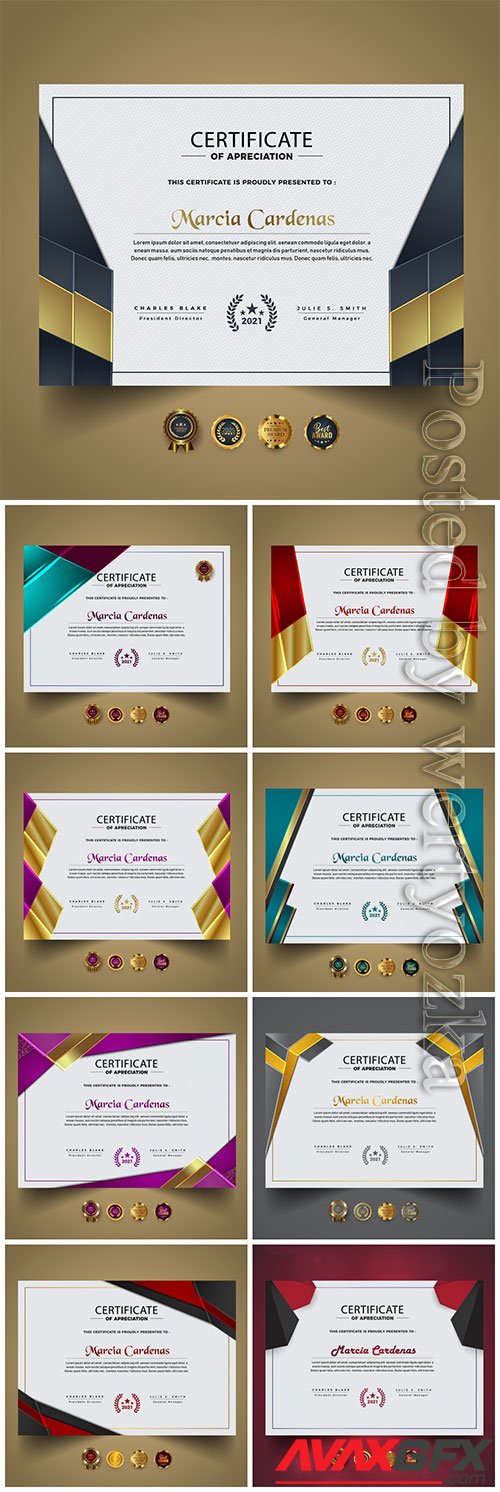Premium vector certificate, diploma template
