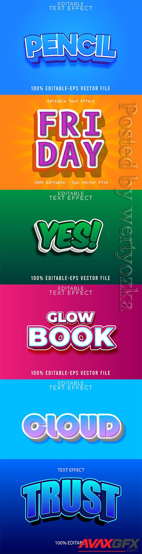 3d editable text style effect vector vol 651