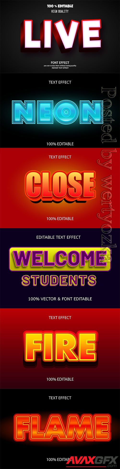 3d editable text style effect vector vol 650