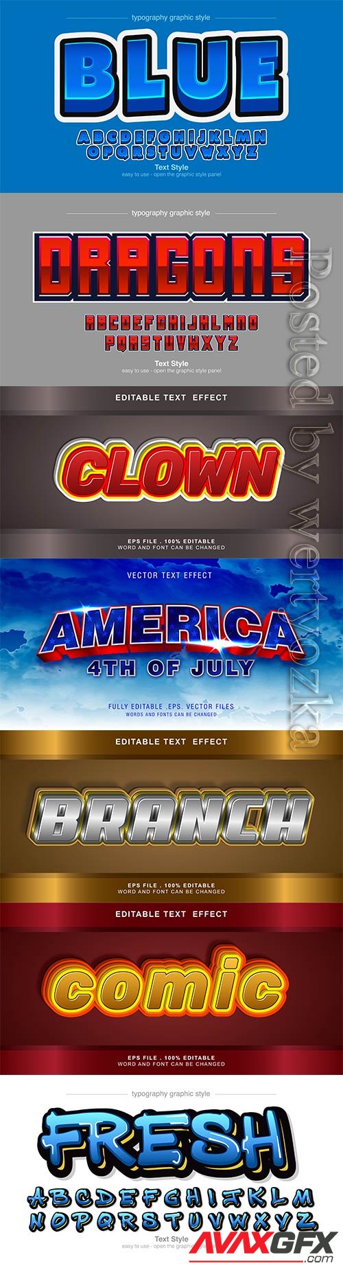 3d editable text style effect vector vol 659