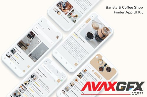 Barista & Coffee Shop Finder App UI Kit