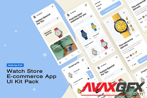 Watch Store E-commerce App UI Kit Pack