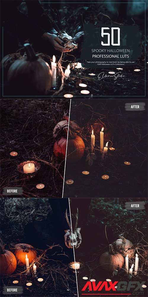 50 Spooky Halloween LUTs and Presets Pack