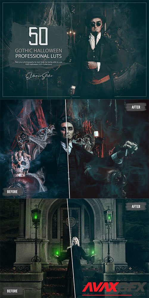 50 Gothic Halloween LUTs and Presets Pack