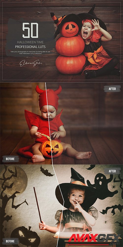 50 Halloween Time LUTs and Presets Pack