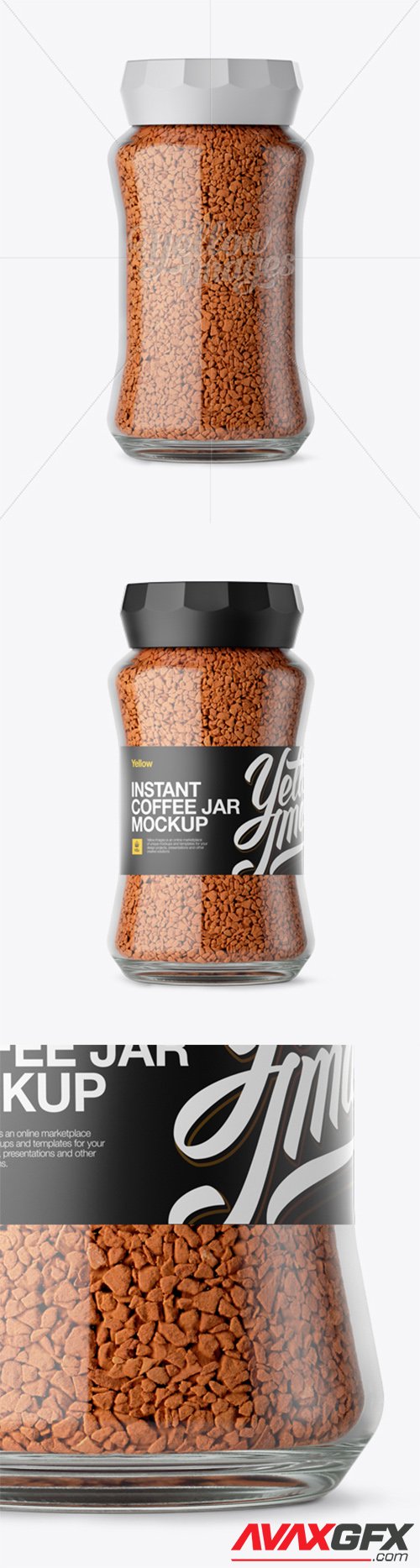 Clear Glass Jar With Instant Coffee Mockup 13617