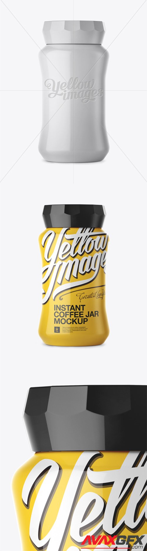 Instant Coffee Jar With Gloss Finish Mockup 13614