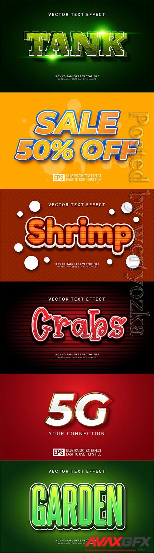 3d editable text style effect vector vol 690