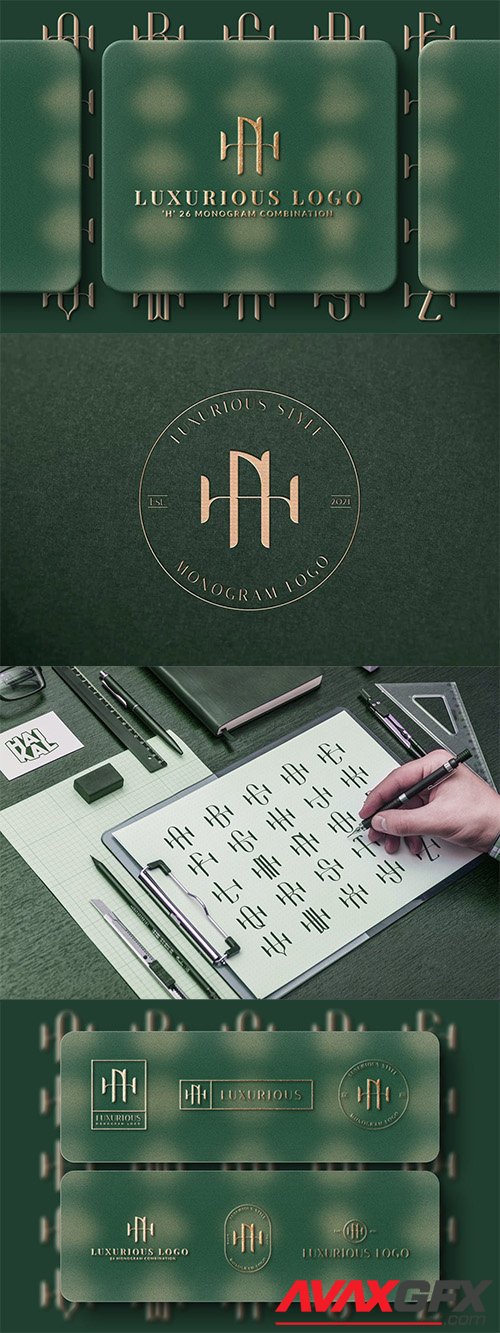 H (A-Z) Monogram Logo Creator Pack Vol.5 B7YCZL4