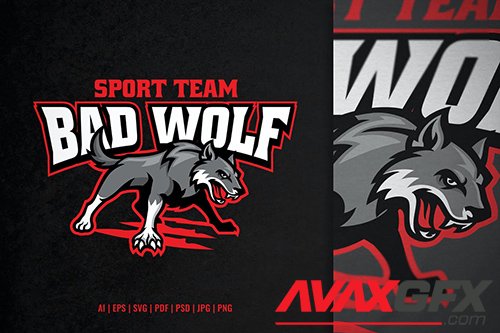 Grey Bad Wolf Sport and Esport Logo KNN2QN2