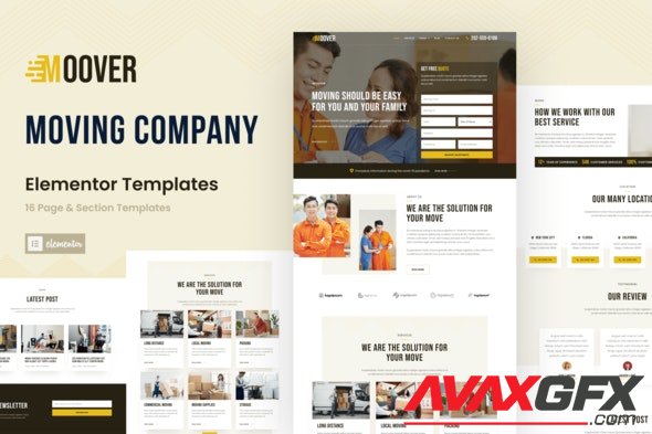 ThemeForest - Moover v1.0.0 - Moving Company Website Elementor Template Kit - 33175841