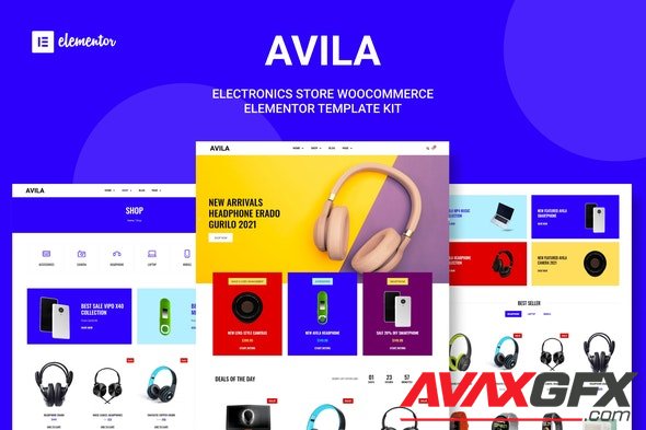 ThemeForest - Avila v1.0.0 - Electronic WooCommerce Elementor Template Kit - 33203096