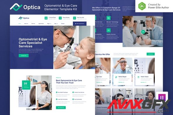 ThemeForest - Optica v1.0.0 - Optometrist & Eye Care Elementor Template Kit - 33169781