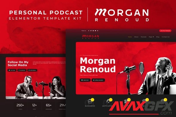 ThemeForest - Morgan Renoud v1.0.0 - Personal Podcast Elementor Template Kit - 33115947