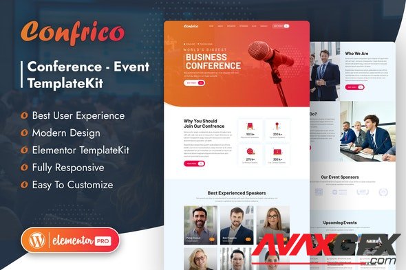 ThemeForest - Confrico v1.0.1 - Event & Conference Elementor Template Kit - 33072021