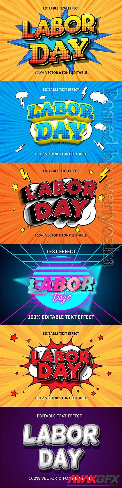 Labor day editable text effect vol 11