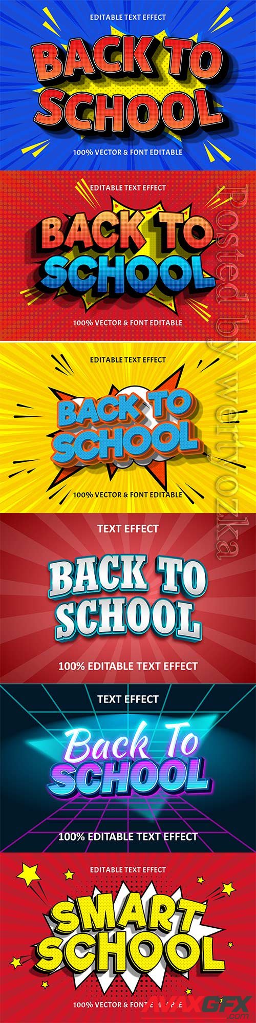 Back to school editable text effect vol 13