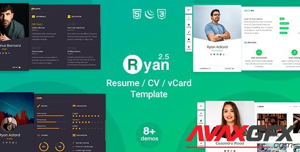 ThemeForest - Ryan v2.5.0 - CV Resume Template - 21584603