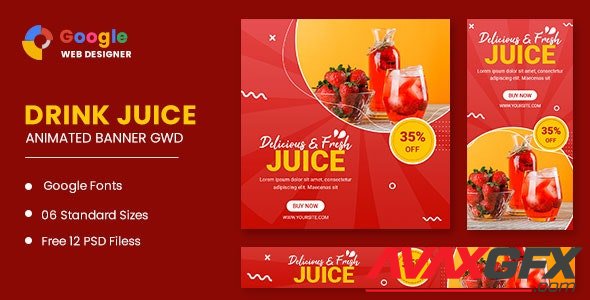 CodeCanyon - Drink Juice Animated Banner Google Web Designer v1.0 - 33184352