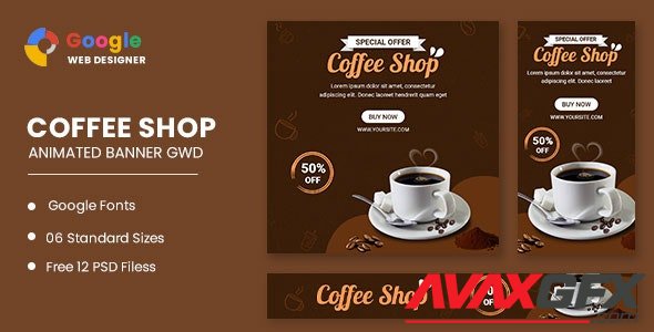 CodeCanyon - Coffee Shop Animated Banner Google Web Designer v1.0 - 33184374