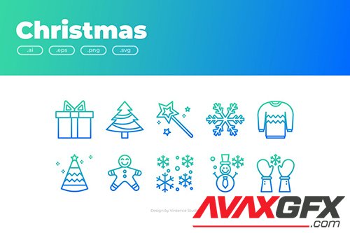 30 Christmas Icons - GRADIENT QB2YFWD