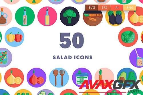 50 Salad Icons 35KUK7K