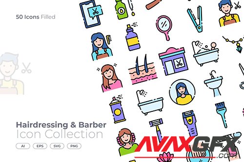 Hairdressing and Barber Filled Icon KWR9QH9