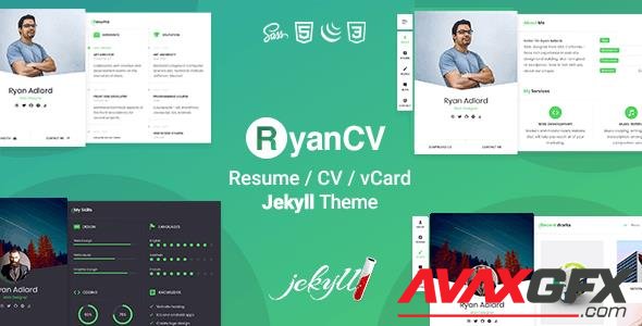 ThemeForest - RyanCV v1.0.2 - Resume CV vCard Jekyll - 28114925