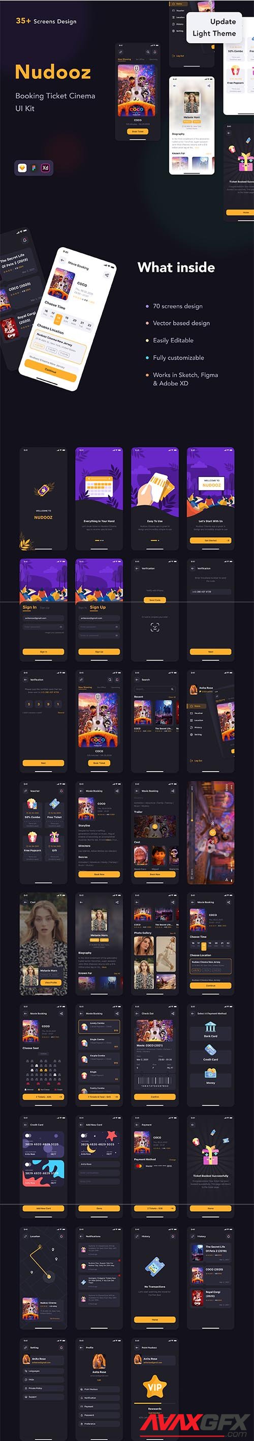 Nudooz - Booking Ticket Cinema UI Kit