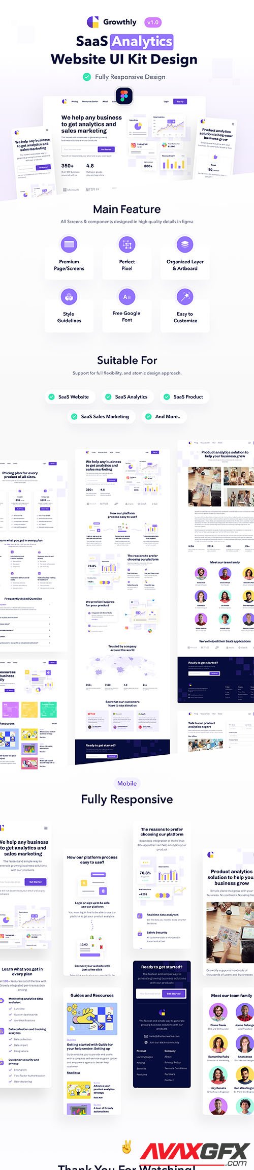 Growthly - SaaS Analytics & Sales Web UI Kit