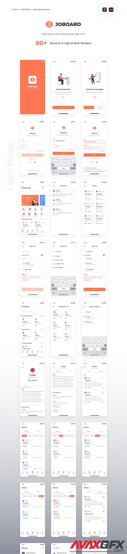 JOBOARD Job Finding & Search for Work UI Kit