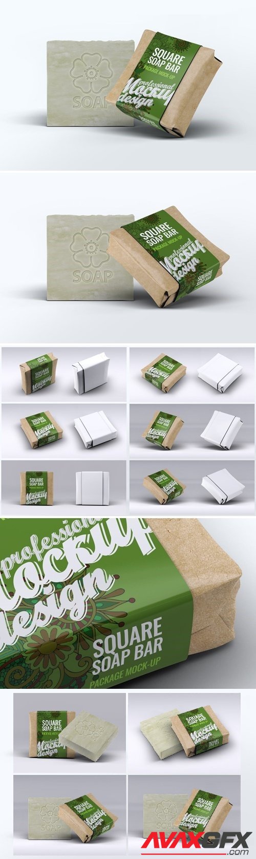 Square Soap Bar Package Mock-up