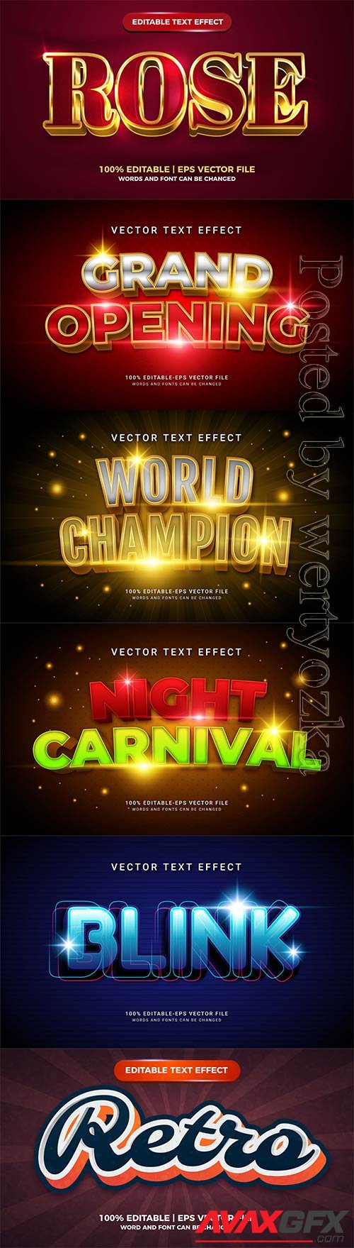 3d editable text style effect vector vol 734