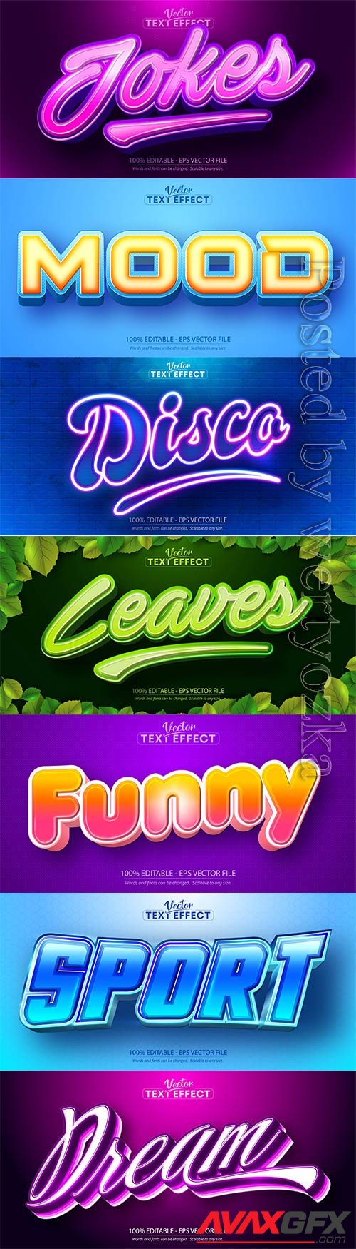 3d editable text style effect vector vol 728