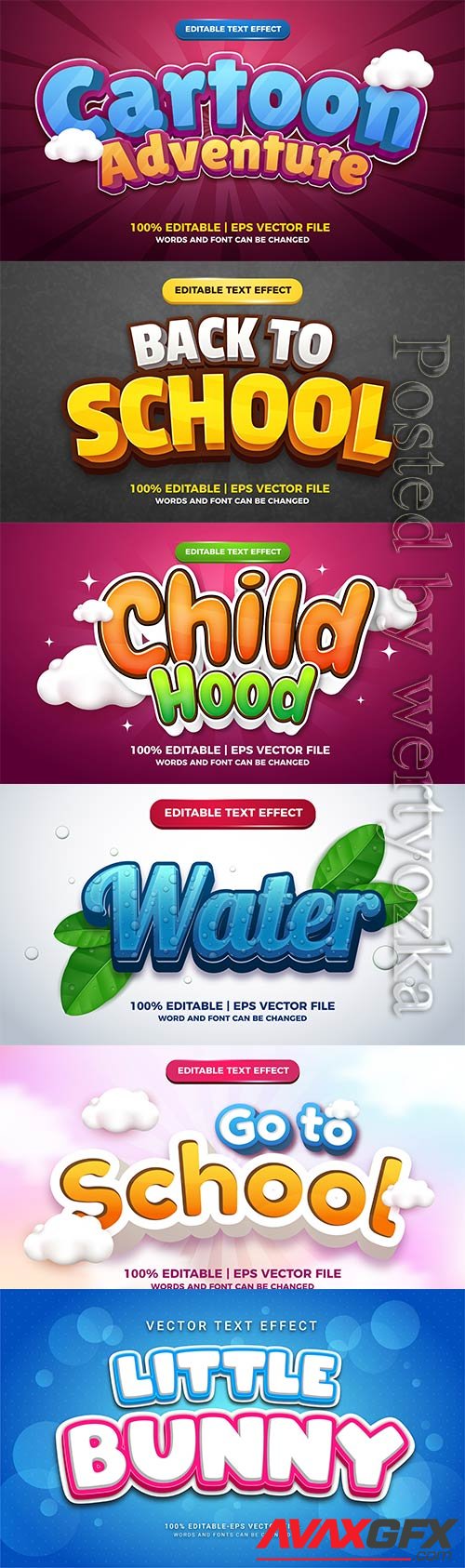 3d editable text style effect vector vol 732