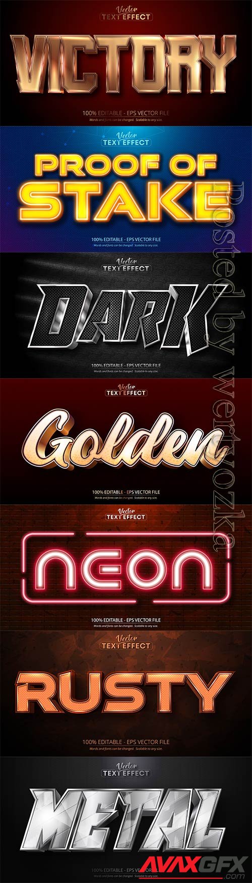 3d editable text style effect vector vol 726