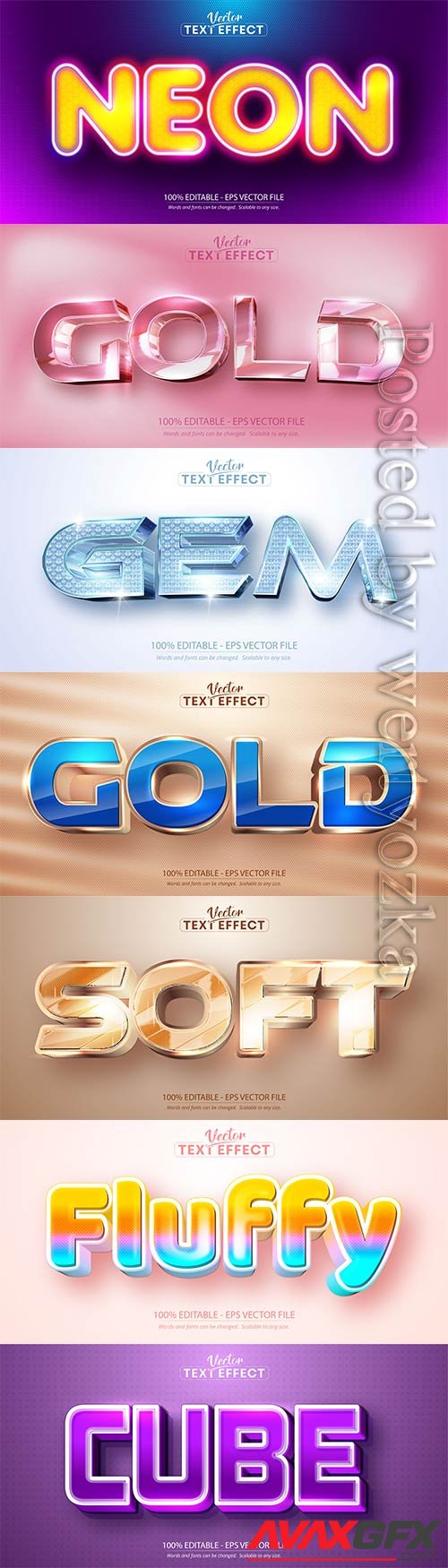 3d editable text style effect vector vol 723