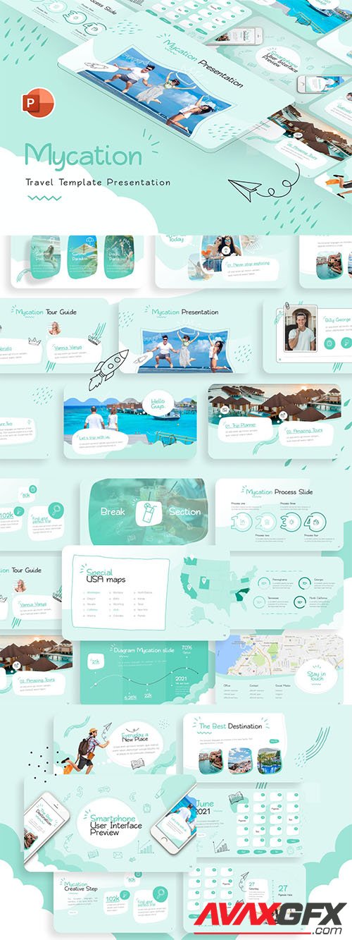 Mycation Travel Creative PowerPoint Template