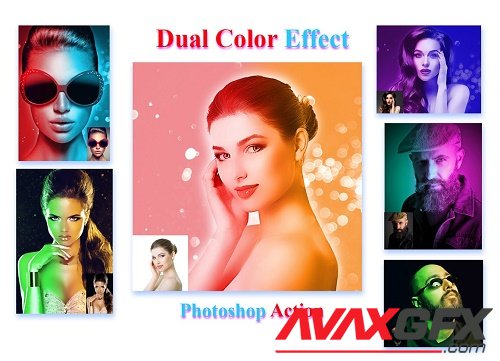 Dual Color Effect Photoshop Action - 4524037