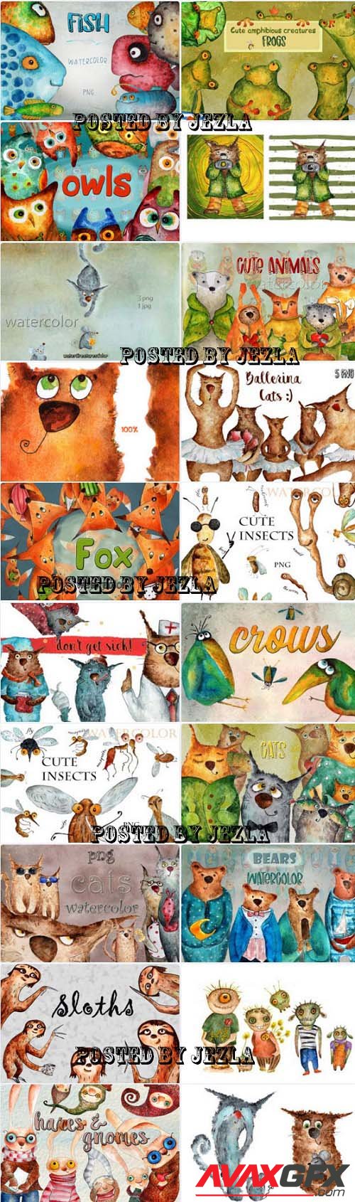 Cute Animals Collection - 20 Premium Graphics